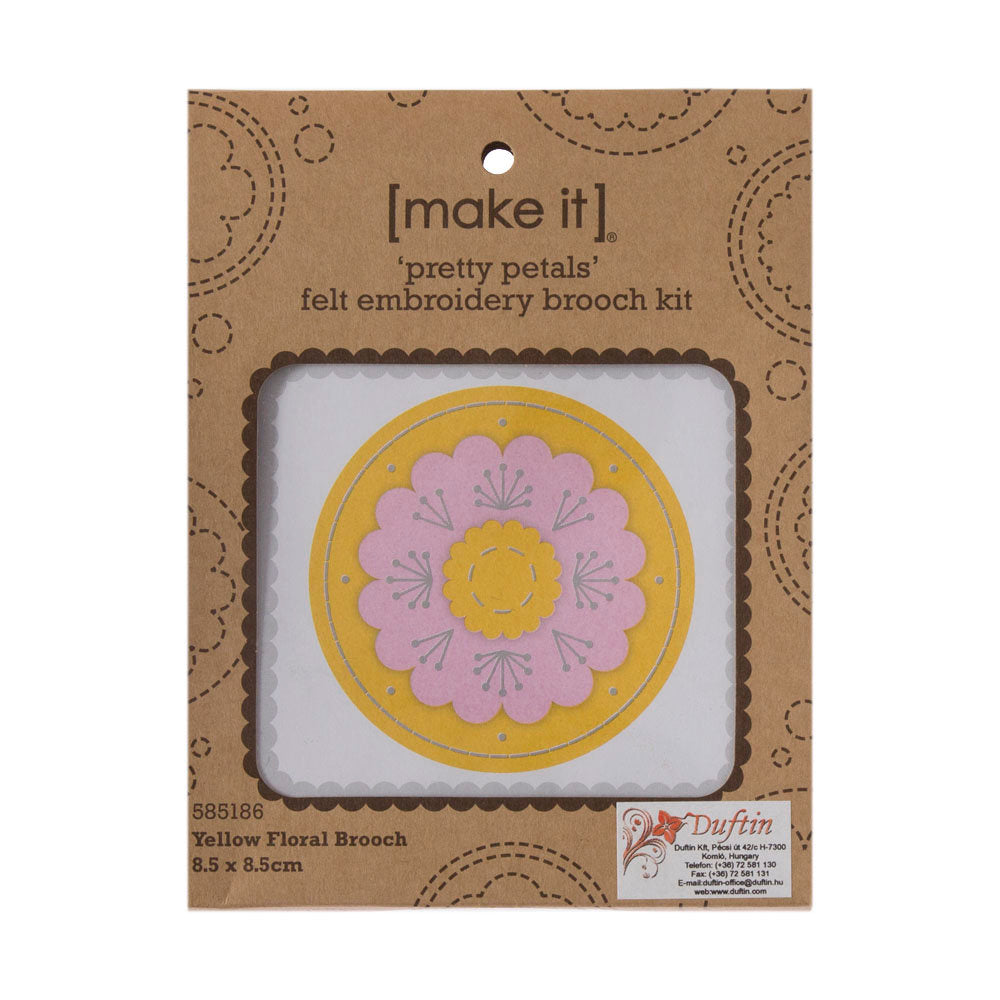 Duftin Make it 8,5x8,5 cm Sarı Broş Keçe Nakışı Kiti - 585186